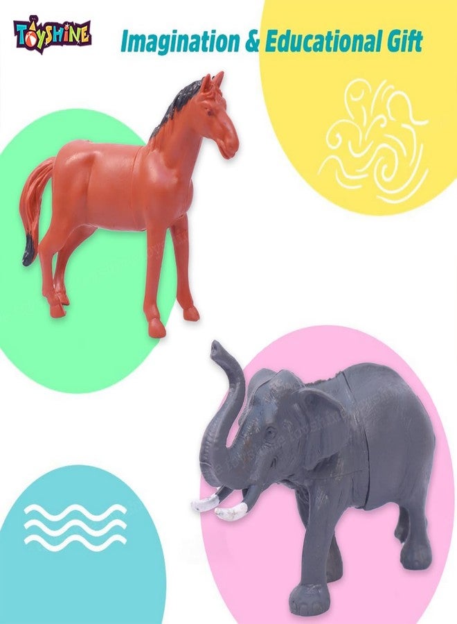 توي شاين مجموعة ألعاب حيوانات سفاري من توي شاين، 6 قطع من مجسمات حيوانات الغابة البرية الواقعية | ألعاب تعليمية للأطفال الصغار من الجنسين - جديد - Image 2